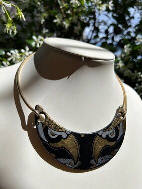 1960s Laurana Franco Bastianelli Ceramic Eagle Heads Pendant